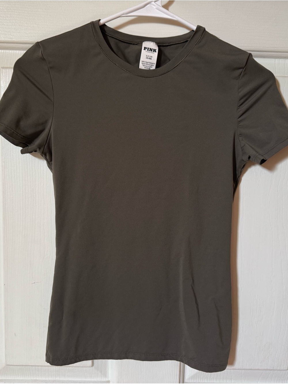 VS PINK Olive Green Tight Fit Tee - Size S - Like New